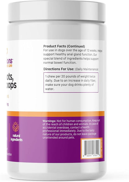 First Impressions No Scoots, Good Poops for Dogs - Tasty Soft Chews for Healthy Anal Gland and Digestion, High in Fiber for Dogs - with Beet Pulp, Psyllium Husk, and Pumpkin - 60 ct