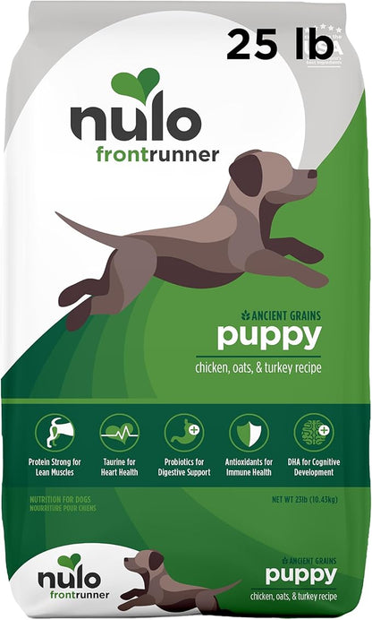 Nulo Frontrunner All Breed Puppy Food, Premium Dry Small Kibble Puppy Food, Ancient Grains Promote Fullness with BC30 Probiotic & DHA to Boost Cognitive Development