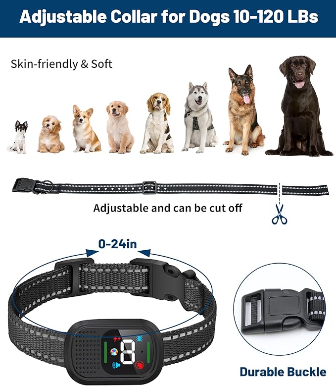 Dog Shock Collar for Dog Training & Behavior Aid, Up to 3300FT Remote Range Training Collar with 4 Training Modes, Voice Call | Vibration(1-10) | Beep(1-10) | Safe Shock(1-10)