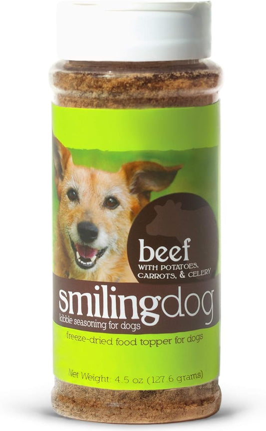 Herbsmith Kibble Seasoning – Freeze Dried Beef – DIY Raw Coated Kibble Mixer - Dog Food Topper for Picky Eaters, 4.5 oz (Packaging May Vary)