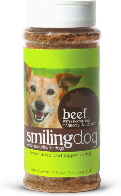 Herbsmith Kibble Seasoning – Freeze Dried Beef – DIY Raw Coated Kibble Mixer - Dog Food Topper for Picky Eaters, 4.5 oz (Packaging May Vary)