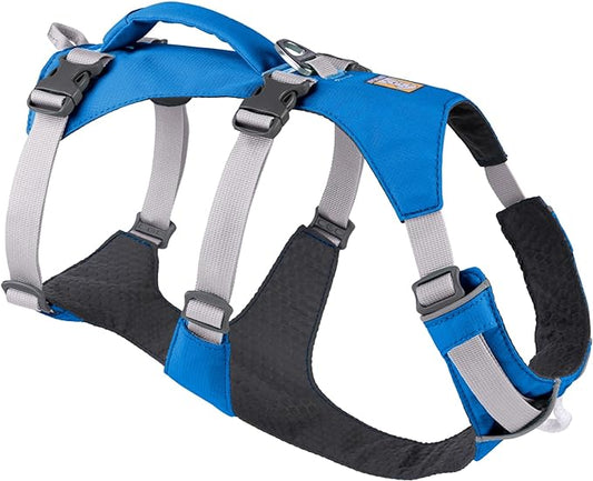 Ruffwear, Flagline Dog Harness, Lightweight and Reflective, No Pull Dog Lift Harness for Hiking, Running and Everyday Use, Blue Dusk, XX-Small
