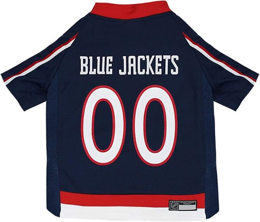 Pets First NHL Columbus Blue Jackets Jersey for Dogs & Cats, Large. - Let Your Pet Be A Real NHL Fan!