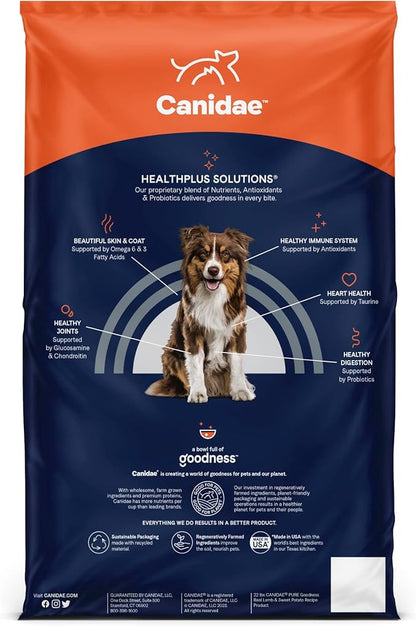 Canidae PURE Limited Ingredient Premium Adult Dry Dog Food, Lamb and Pea Recipe (New look- Real Lamb and Sweet Potato Recipe), 12 Pounds, Grain Free