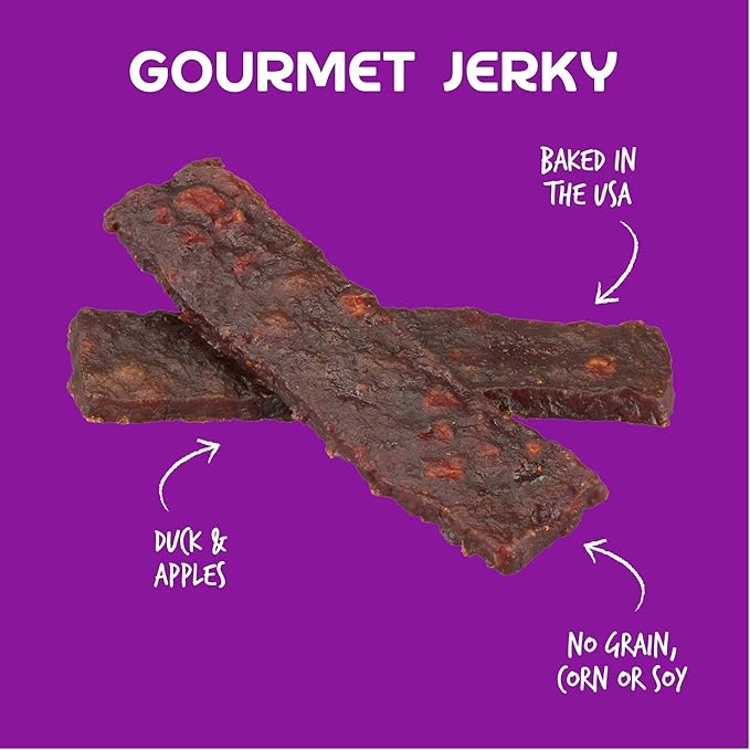 Cloud Star Wag More Bark Less 10 oz Grain Free Jerky Dog Treats with Duck & Apple