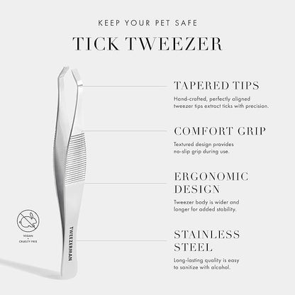 Tweezerman Pet At Home Tick Removal Tweezer for Dogs and Cats