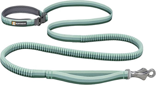 Ruffwear, Roamer Bungee Dog Leash for Running, Biking or Hiking, Can be Used Hand-Held or Hands-Free, Rock Green, 5.5'-7'