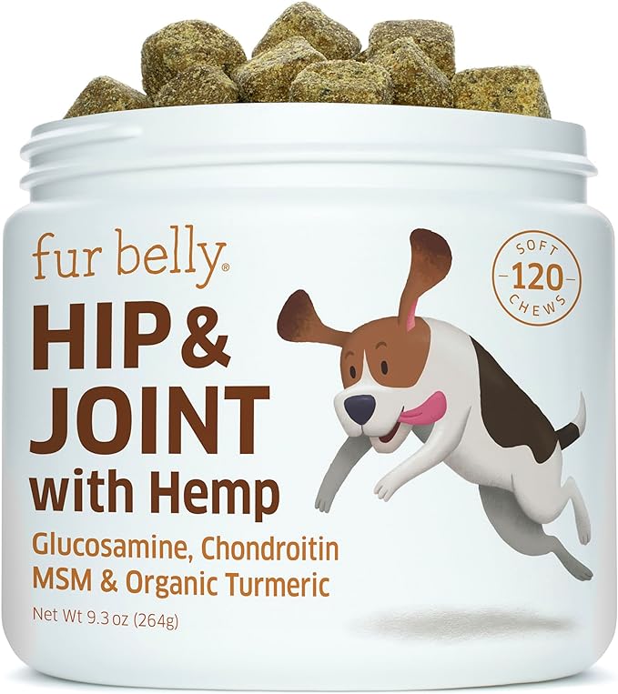 Hip and Joint Supplement for Dogs - Glucosamine for Dogs Soft Chews 120 ct - Glucosamine Chondroitin for Dogs with MSM, Hemp, Turmeric & Omega 3 - Dog Pain Relief