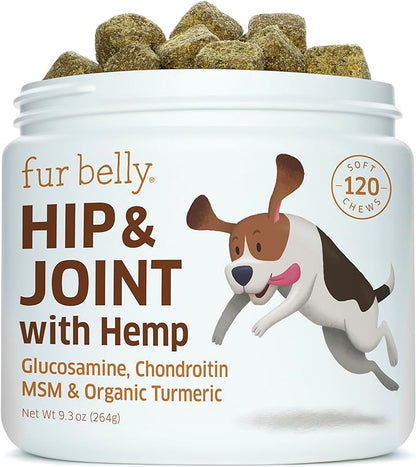 Hip and Joint Supplement for Dogs - Glucosamine for Dogs Soft Chews 120 ct - Glucosamine Chondroitin for Dogs with MSM, Hemp, Turmeric & Omega 3 - Dog Pain Relief