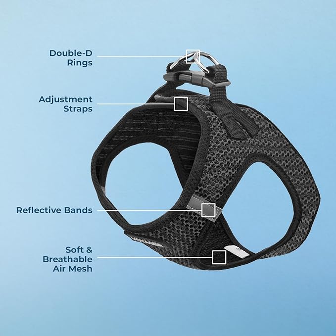 Voyager Step-in Air Dog Harness - All Weather Mesh Step in Vest Harness for Small and Medium Dogs by Best Pet Supplies - Gray (2-Tone), XS
