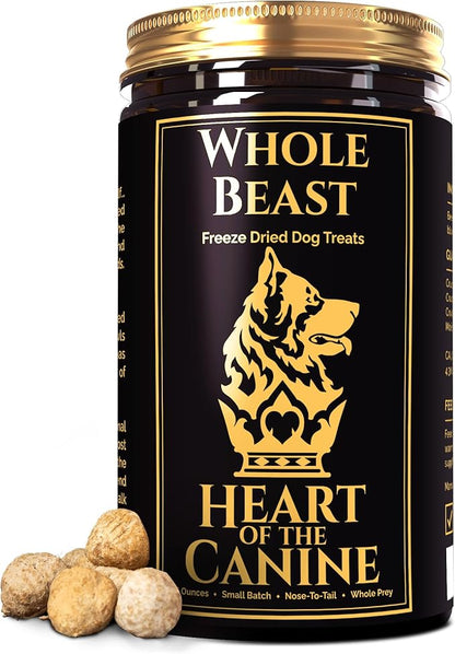 Whole Beast - Organ Blend Dog Treats - Skin & Coat, Digestion, Cognitive Function, and Energy - Beef, Liver, Heart, Kidney, Bone Broth and Blood - Whole Prey - 6oz