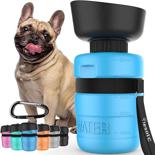 lesotc 2022 Upgraded Pet Water Bottle for Dogs,Dog Water Bottle Foldable,Leak Proof Dog Travel Water Bottle,Dog Water Dispenser,Lightweight & Convenient for Outdoor Walking,Hiking,Travel,BPA Free