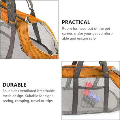 Pet Carrier Bag, Dog Purse, Cat Carrier Handbag with Breathable Mesh, Lightweight Panoramic Pet Bag for Small Dogs and Cats, Ideal Dog Travel Bag and Cat Transport Tote (15.7" x 7.9" x 8.7")