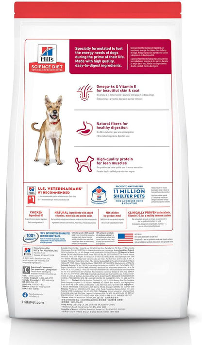 Hill's Science Diet Adult 1-6, Adult 1-6 Premium Nutrition, Dry Dog Food, Chicken & Barley, 15 lb Bag