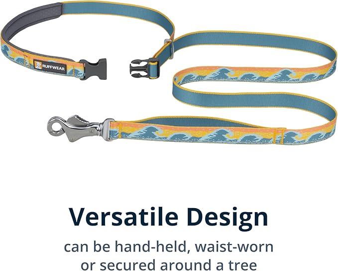 Ruffwear, Crag Dog Leash, Hand-Held or Waist-Worn Reflective with Traffic Handle, Rising Wave