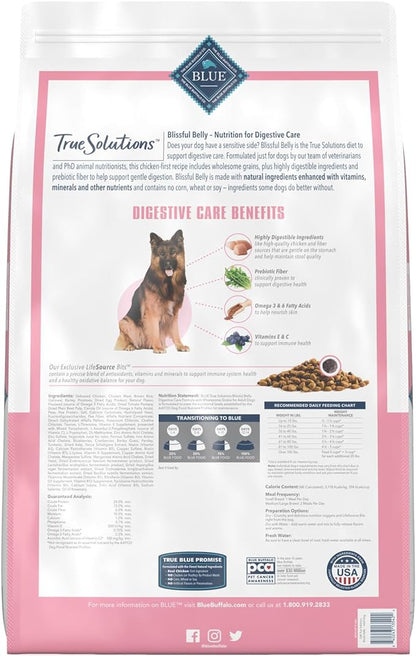 Blue Buffalo True Solutions Blissful Belly Natural Digestive Care Adult Dry Dog Food, Chicken 24-lb