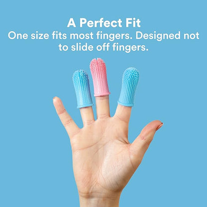 Jasper Dog Toothbrush, 360º Dog Tooth Brushing Kit, Cat Toothbrush, Dog Teeth Cleaning, Dog Finger Toothbrush, Dog Tooth Brush for Small & Large Pets, Dog Toothpaste Not Included - Blue 10-Pack