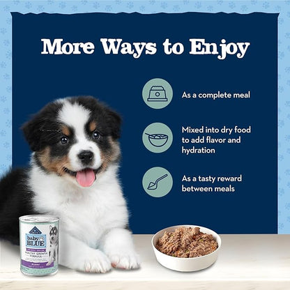 Blue Buffalo Baby BLUE Healthy Growth Formula Grain Free High Protein, Natural Puppy Wet Dog Food, Turkey and Potato Recipe 12.5-oz Cans (Pack of 12)