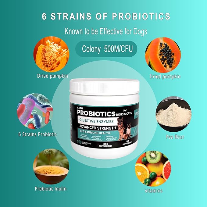 pet probiotic chewable Tablets, Dog and cat probiotics for Diarrhoea Relief, Scratching, Allergies and Gut Health Support, Immune Support Supplements （Chicken Flavour 150pcs）