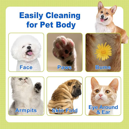DR.EASY All Purpose 200ct Pet Wipes for Dogs and Cats,Unscented，Ears, Face, Butt, Body and Eye –Convenient, Nature，Home or Travel，Best Pet Supplies