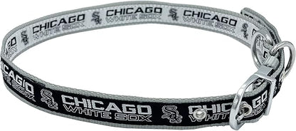 Pets First Chicago White SOX Reversible MLB Dog Collar Large. Premium Home & Away Two-Sided Adjustable Metal Buckle MLB Baseball Team Unique Design on Each Side Dogs & Cats, Medium (WSX-3280-MD)