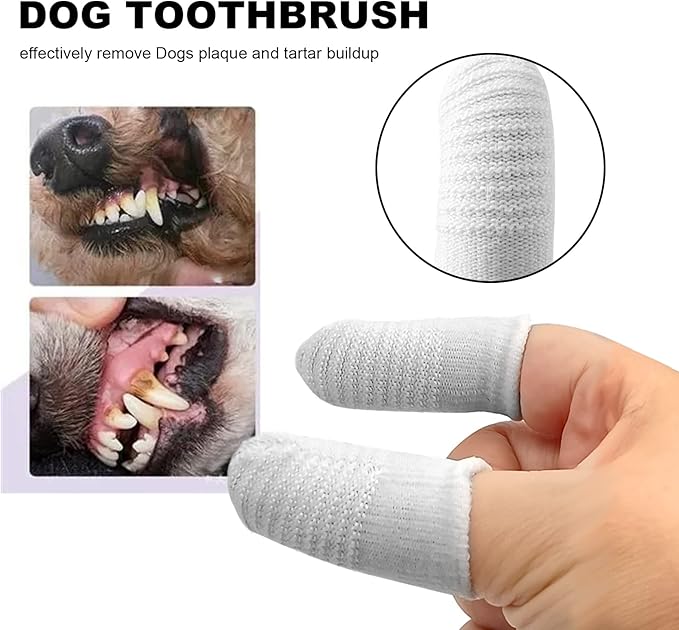 6 Pairs Pet Toothbrushes Finger Toothbrush Teeth Oral Cleaning Dental Care for Dog Cats Teeth Cleaning Washable Comfortable Durable Cotton and Nylon Toothbrush(12Pcs, White)