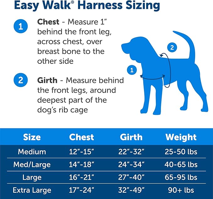 PetSafe Easy Walk Dog Harness - Stop Pulling & Teach Leash Manners - Prevent Pulling on Walks - Medium, Charcoal/Black