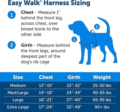 PetSafe Easy Walk Dog Harness - Stop Pulling & Teach Leash Manners - Prevent Pulling on Walks - Medium, Charcoal/Black