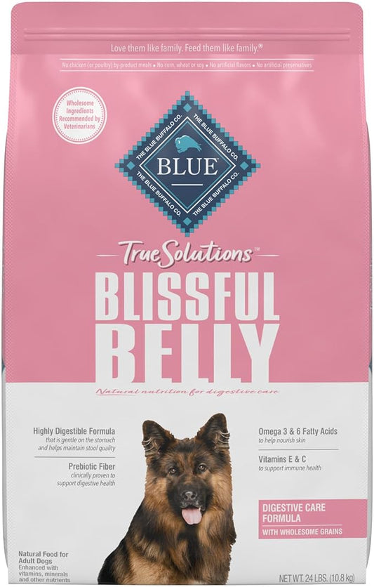 Blue Buffalo True Solutions Blissful Belly Natural Digestive Care Adult Dry Dog Food, Chicken 24-lb