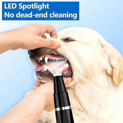 Plaque Remover for Teeth - Pet Ultrasonic Cleaner - Teeth Cleaning Kit for Tartar and Stains - Suitable for Dogs and Cats (Black)