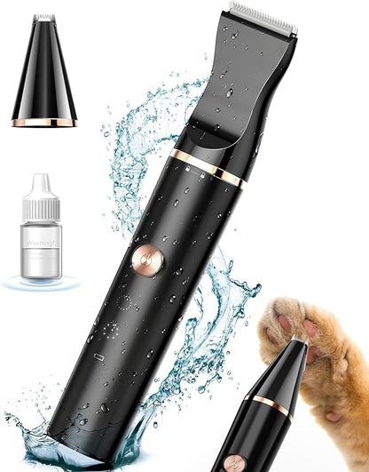 oneisall 2 Speed Cat Clippers with Double Blades, Cordless Small Cat Paw Trimmer, Low Noise for Trimming Dog's Hair Around Paws, Eyes, Ears, Face, Rump-Black