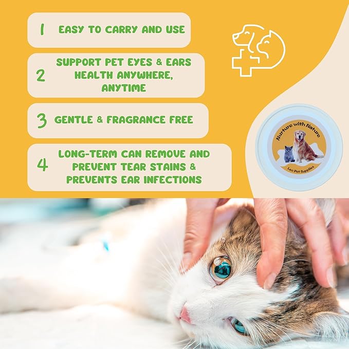 Eyes & Ears Pet Wipes (100count) - Cleanser for Pets with Aloe Essence and Coconut Oil - Specially formulated, Non-irritating, Safe for everyday use and effective for all breeds