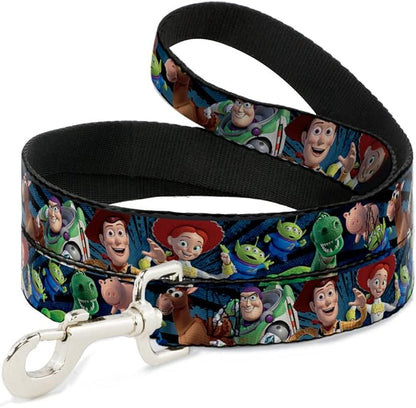 Dog Leash Toy Story Characters Running2 Denim Rays 4 Feet Long 1.5 Inch Wide