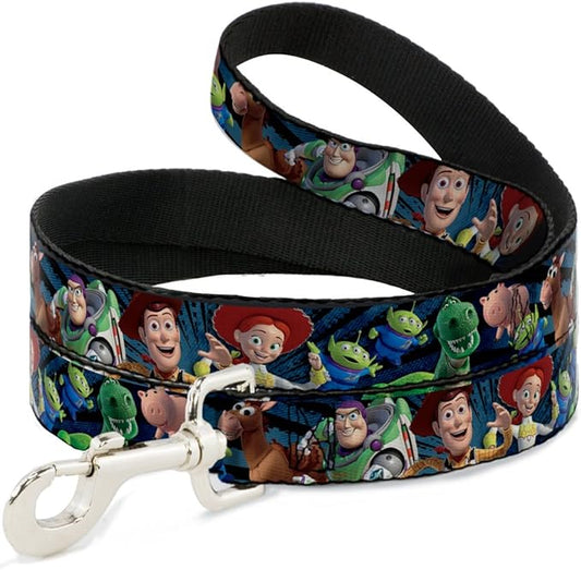 Dog Leash Toy Story Characters Running2 Denim Rays 6 Feet Long 0.5 Inch Wide