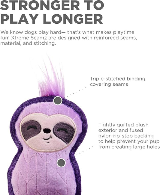 Outward Hound Xtreme Seamz Sloth Squeaky Durable Dog Toy