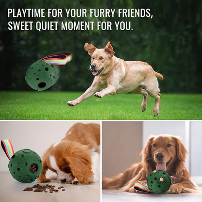 Fillable Dog Chew Toy, Treat Tray for Frozen Dog Food, DIY Fillable Rubber Treat Toy and Silicone Molds, Sturdy Chew Enrichment Stimulation Toys (Green)