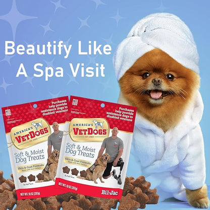 Bil Jac America's Vetdogs Skin & Coat Dog Treats, 10 Oz - Pack of 2 (20 oz in Total)