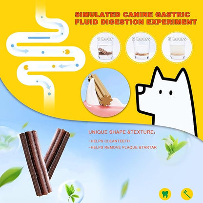 Dog Teeth Cleaning Chews - Beef-Flavored Dental Sticks for Rewarding Small and Medium Dogs - 7.2oz, Pack (18 Treats)