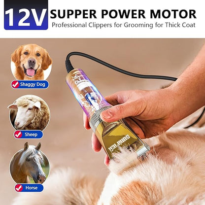 Professional Dog Grooming Clippers for Thick Coat - Sheep Shears for Dogs with Thick Hair – Pet Grooming Clippers for Cats, Sheeps, Horse (Gold)