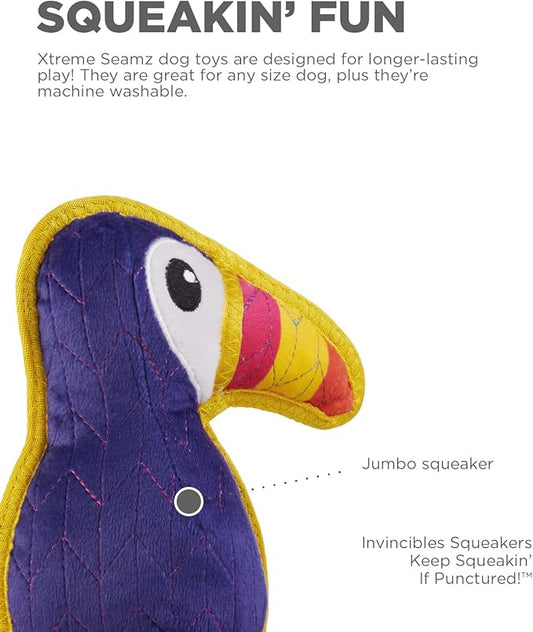Outward Hound Xtreme Seamz Toucan Squeaky Durable Dog Toy