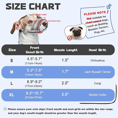 Dog Muzzle Soft Air Mesh Muzzle for Medium Dogs, Adjustable Pet Muzzle for Small and Large Dogs to Drink Normally, Breathable Reflective Muzzle for Dogs to Prevent Biting(Grey,L-13)