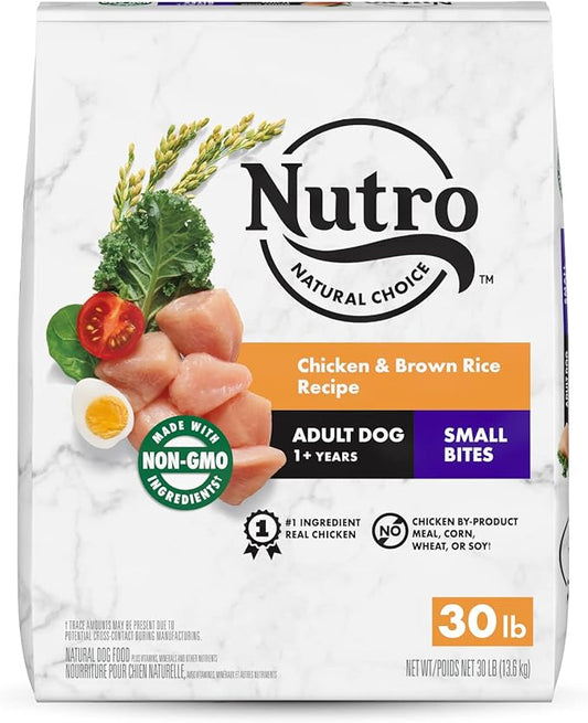 Nutro Natural Choice Small Bites Adult Dry Dog Food, Chicken and Brown Rice Recipe, 30 lbs.