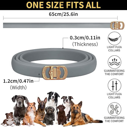 4 Pack Flea Collar for Dogs, 32 Months Flea and Tick Prevention for Dogs, Waterproof Dog Flea Collar, Dog Flea and Tick Treatment, Adjustable Flea and Tick Collar for Dogs Puppy-Black&Gray