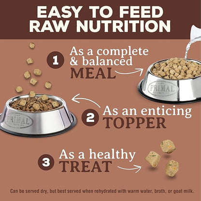 Primal Freeze Dried Dog Food Pronto, Pork; Scoop & Serve, Complete & Balanced Meal; Also Use As Topper or Treat; Premium, Healthy, Grain Free, High Protein Raw Dog Food (16 oz, 2-pack)
