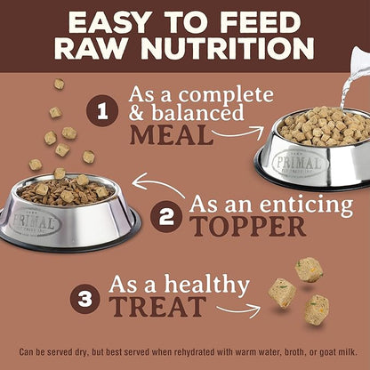 Primal Freeze Dried Dog Food Pronto, Pork; Scoop & Serve, Complete & Balanced Meal; Also Use As Topper or Treat; Premium, Healthy, Grain Free, High Protein Raw Dog Food (16 oz, 2-pack)