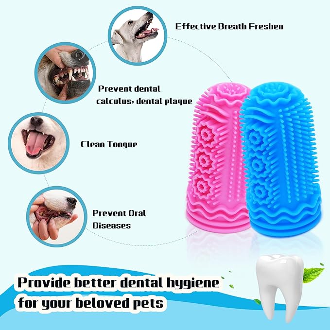 Cat Dog Toothbrush, Dog Tooth Brushing Kit, Cat Toothbrush, Dog Teeth Cleaning, Dog Finger Toothbrush, Dog Tooth Brush for Small & Large Pets, (6)