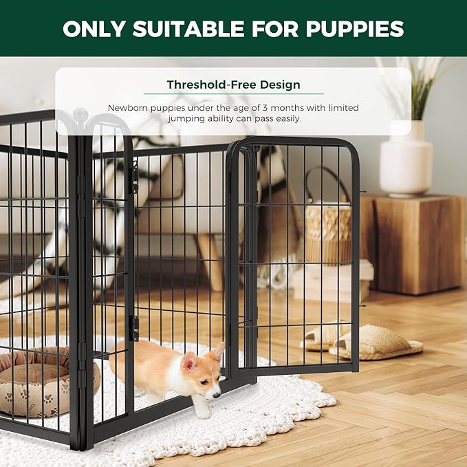 FXW Homeplus Dog Playpen Designed for Indoor Use, 24" Height for Puppy and Small Dogs, Black│Patented