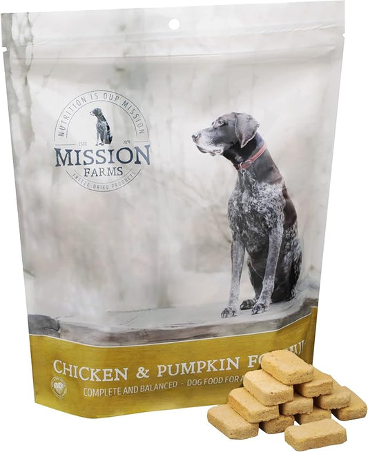 Mission Farms Freeze-Dried Raw Chicken & Pumpkin Formula Dog Food, 12oz Bag