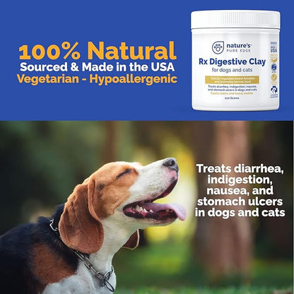 Rx clay for digestion for cat and dog stomach relief. Cat and dog anti diarrhea medication. Cat and dog stomach upset medicine for cat and dog diarrhea. Extra large 210 grams. Veterinary grade.