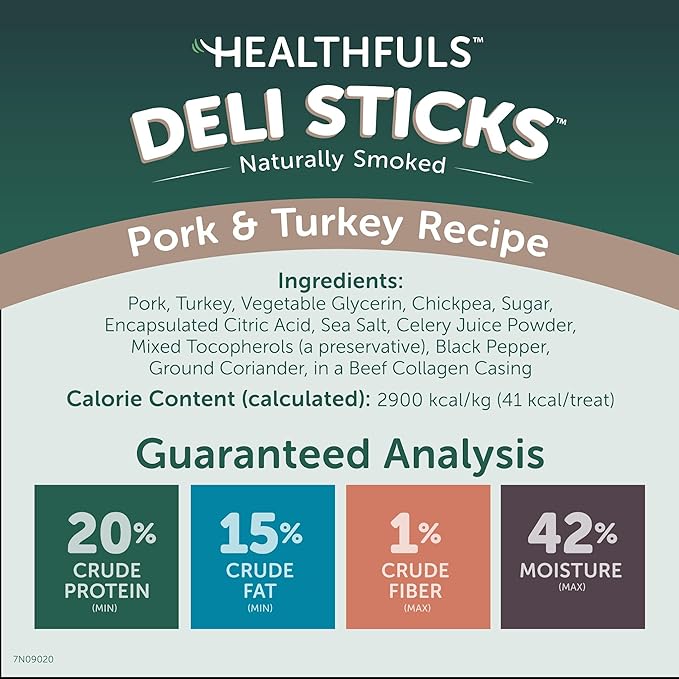 Deli Sticks Pork and Turkey Human-Grade Gluten-Free Soft and Chewy Dog Treats, 10 Count Bag